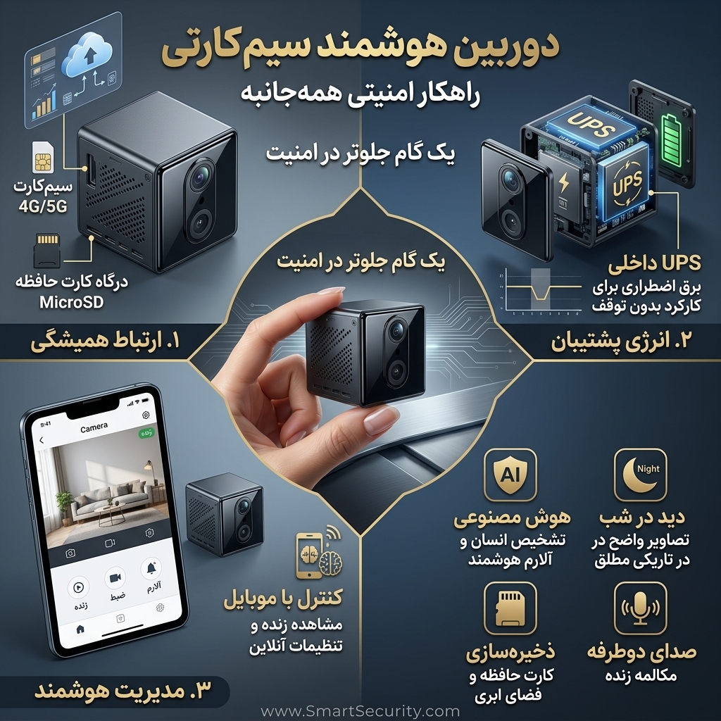 دوربین هوشمند UPS دار سیمکارتی